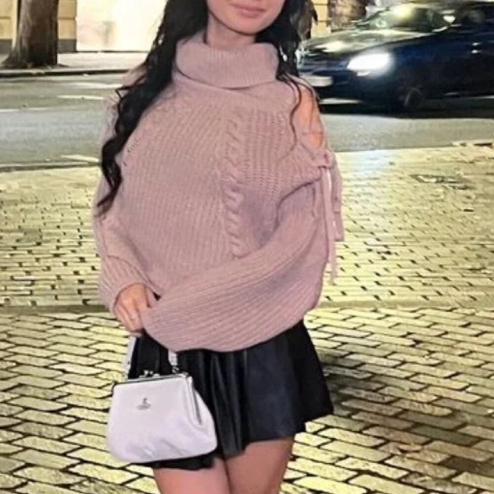 Pink Shoulder Knit Sweater